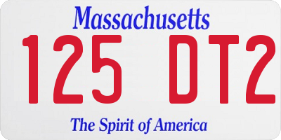 MA license plate 125DT2