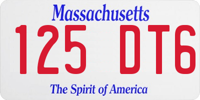MA license plate 125DT6