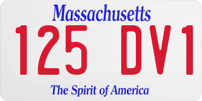 MA license plate 125DV1