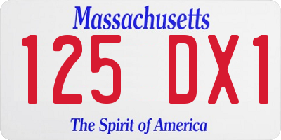 MA license plate 125DX1