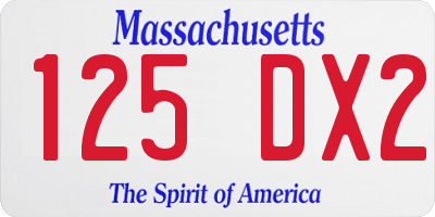 MA license plate 125DX2