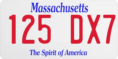 MA license plate 125DX7