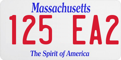 MA license plate 125EA2