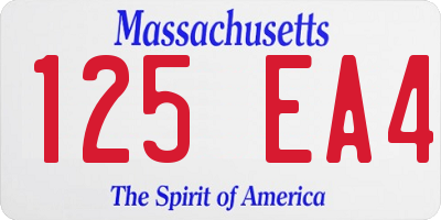 MA license plate 125EA4