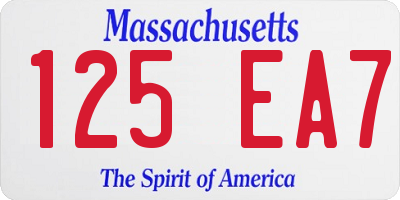 MA license plate 125EA7