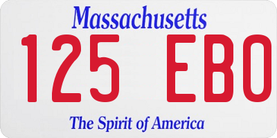 MA license plate 125EB0