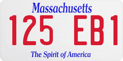 MA license plate 125EB1