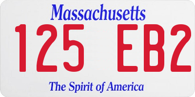 MA license plate 125EB2