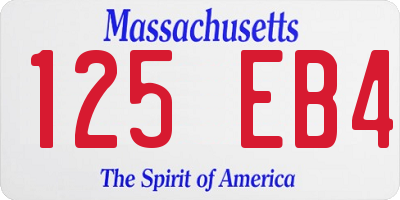 MA license plate 125EB4