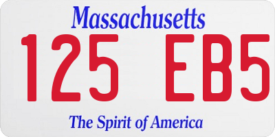 MA license plate 125EB5