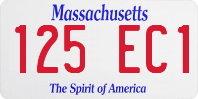 MA license plate 125EC1