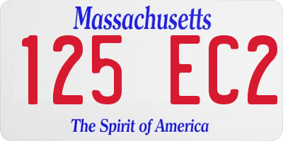 MA license plate 125EC2