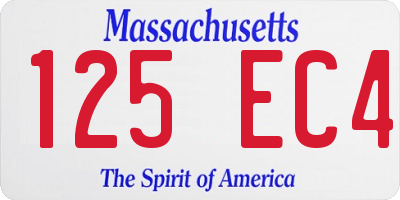MA license plate 125EC4