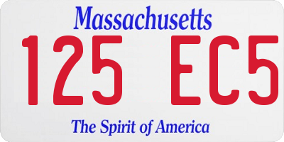 MA license plate 125EC5