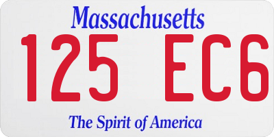 MA license plate 125EC6