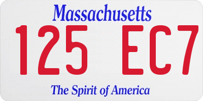 MA license plate 125EC7
