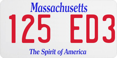 MA license plate 125ED3