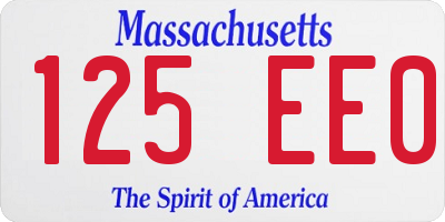 MA license plate 125EE0