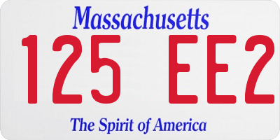 MA license plate 125EE2