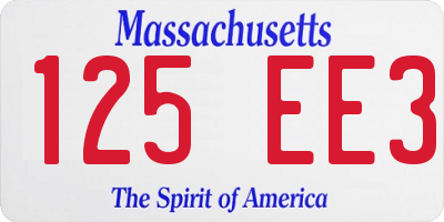 MA license plate 125EE3
