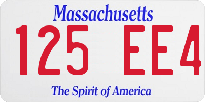 MA license plate 125EE4