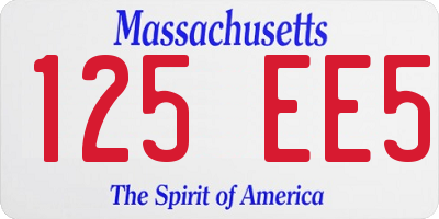 MA license plate 125EE5