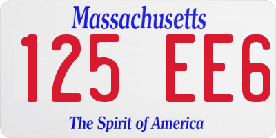 MA license plate 125EE6
