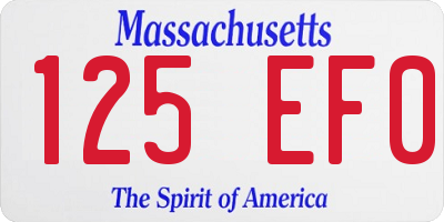 MA license plate 125EF0