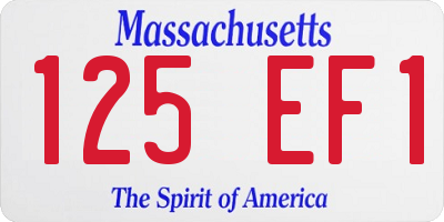 MA license plate 125EF1