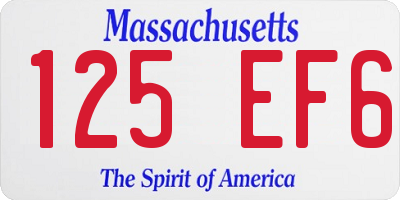 MA license plate 125EF6