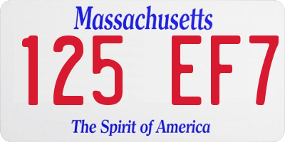 MA license plate 125EF7