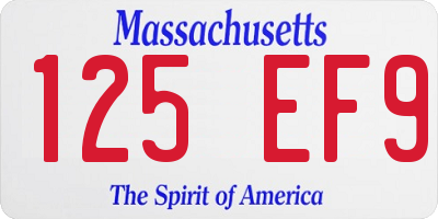 MA license plate 125EF9