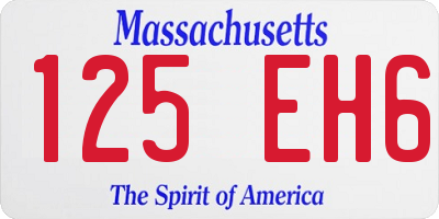 MA license plate 125EH6