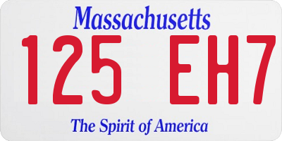 MA license plate 125EH7
