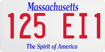 MA license plate 125EI1