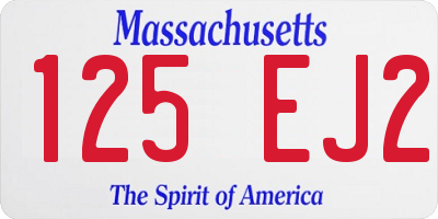 MA license plate 125EJ2