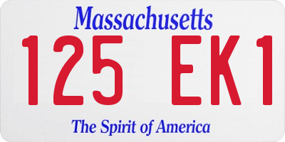 MA license plate 125EK1