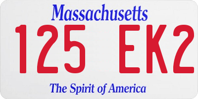 MA license plate 125EK2