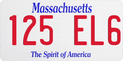 MA license plate 125EL6