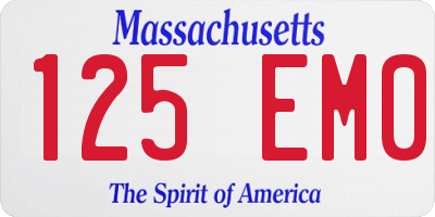 MA license plate 125EM0