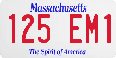MA license plate 125EM1