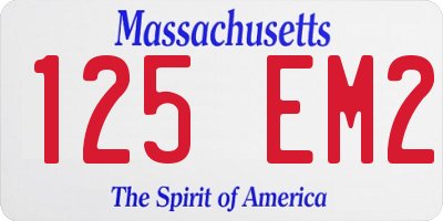 MA license plate 125EM2