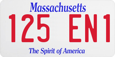 MA license plate 125EN1