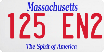 MA license plate 125EN2
