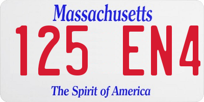 MA license plate 125EN4