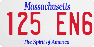 MA license plate 125EN6