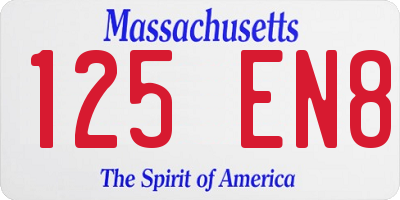 MA license plate 125EN8