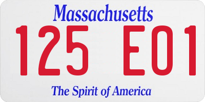 MA license plate 125EO1