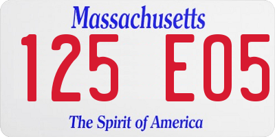 MA license plate 125EO5