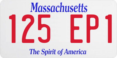MA license plate 125EP1